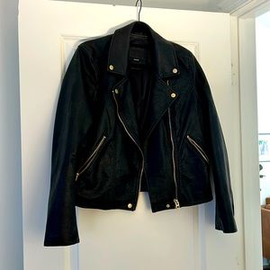 Blank NYC black leather jacket - size large - gold hardware - hardly worn!